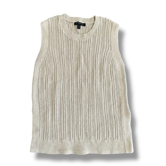 Banana Republic Ribbed Sweater Tank Small Camel Neutral Minimalist Layering - Picture 1 of 7